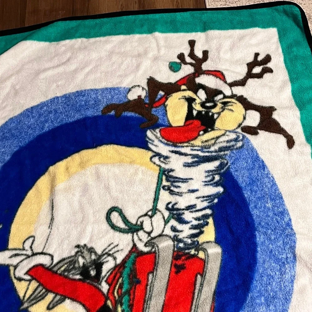 Looney Tunes‎ Tasmanian Devil Christmas Throw Blanket Holiday 59 x 50 Taz